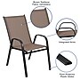 Flash Furniture Brazos Outdoor Patio Dining Set with 31.5" Round Table and 4 Flex Comfort Stack Chairs, Brown (TLH0702303CBN)~#|#~sp175527249_sc7