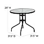 Flash Furniture Brazos Outdoor Patio Dining Set with 31.5" Round Table and 4 Flex Comfort Stack Chairs, Brown (TLH0702303CBN)~#|#~sp175527250_sc7