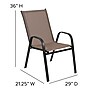 Flash Furniture Brazos Outdoor Patio Dining Set with 31.5" Round Table and 4 Flex Comfort Stack Chairs, Brown (TLH0702303CBN)~#|#~sp175527251_sc7