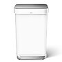 simplehuman Rectangular Step Can with Liner Pocket, White Steel, 12 Gal. (CW2027)~#|#~sp176151633_sc7