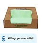 Stout EcoSafe-6400 30 Gallon Compostable Industrial Trash Bag, 30" x 39", Low Density, 1.1 mil, Green, 48 Bags/Box, 4 Rolls~#|#~sp176153135_sc7