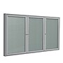 Ghent 4' H x 8' W Enclosed Vinyl Bulletin Board with Satin Frame, 3 Door, Silver (PA34896VX-193)~#|#~sp17740346_sc7