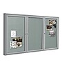 Ghent 4' H x 8' W Enclosed Vinyl Bulletin Board with Satin Frame, 3 Door, Silver (PA34896VX-193)~#|#~sp17740347_sc7