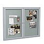Ghent 3' H x 5' W Enclosed Vinyl Bulletin Board with Satin Frame, 2 Door, Silver (PA23660VX-193)~#|#~sp17740526_sc7