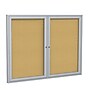 Ghent 4' H x 5' W Enclosed Natural Cork Bulletin Board with Satin Frame, 2 Door (PA24860K)~#|#~sp17740632_sc7