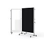 Ghent Nexus Partition Mobile 2-Sided Porcelain Magnetic Whiteboard/ Fabric Bulletin Board, Black, 76" H x 52" W (NEX224MFP-95)~#|#~sp17740656_sc7