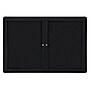 Ghent Ovation 3' H x 4' W Enclosed Fabric Bulletin Board with Black Frame, 2 Door, Black (OVK2-F95)~#|#~sp17740836_sc7