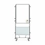 Ghent Nexus Easel+ 76"H x 32"W Mobile 2-Sided Porcelain Magnetic Whiteboard with Tablet Storage (NEX204EP-FR)~#|#~sp17741679_sc7
