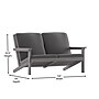 Flash Furniture Charlestown Adirondack Style Patio Loveseat with Cushions, Gray/Gray (JJC14022GY)~#|#~sp190530603_sc7