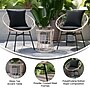 Flash Furniture Devon Indoor/Outdoor Papasan Patio Bistro Set, Black Cushions, 3 Piece Set (TWVN01718TANBK)~#|#~sp190531377_sc7