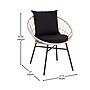 Flash Furniture Devon Indoor/Outdoor Papasan Patio Bistro Set, Black Cushions, 3 Piece Set (TWVN01718TANBK)~#|#~sp190531378_sc7