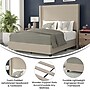 Flash Furniture Quinn Beige Upholstered Platform Bed with Headboard, Full (YK1077BEIGEF)~#|#~sp190705395_sc7