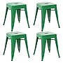 Flash Furniture Kai Industrial Iron Table Height Stackable Restaurant Stool without Back, Green, 4-Pieces/Pack (ETBT350318GN)~#|#~sp191789884_sc7