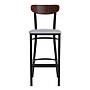 Flash Furniture Wright Transitional Steel Boomerang Back Barstool, Black/Walnut/Gray (XUDG6V6GYVWAL)~#|#~sp191790540_sc7