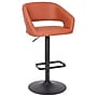 Flash Furniture Erik Contemporary Vinyl Barstool with Rounded Mid-Back, Cognac with Black Base (CH122070BRBK)~#|#~sp191791296_sc7