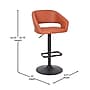 Flash Furniture Erik Contemporary Vinyl Barstool with Rounded Mid-Back, Cognac with Black Base (CH122070BRBK)~#|#~sp191791305_sc7