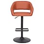 Flash Furniture Erik Contemporary Vinyl Barstool with Rounded Mid-Back, Cognac with Black Base (CH122070BRBK)~#|#~sp191791306_sc7
