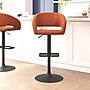 Flash Furniture Erik Contemporary Vinyl Barstool with Rounded Mid-Back, Cognac with Black Base (CH122070BRBK)~#|#~sp191791311_sc7