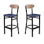 Flash Furniture Wright Transitional Metal Boomerang Back Commercial Barstools, Black/Birch/Blue, 2-Pieces/Pack (2XUDG6V6BLVNAT)~#|#~sp191791381_sc7
