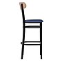 Flash Furniture Wright Transitional Metal Boomerang Back Commercial Barstools, Black/Birch/Blue, 2-Pieces/Pack (2XUDG6V6BLVNAT)~#|#~sp191791404_sc7