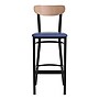 Flash Furniture Wright Transitional Metal Boomerang Back Commercial Barstools, Black/Birch/Blue, 2-Pieces/Pack (2XUDG6V6BLVNAT)~#|#~sp191791405_sc7