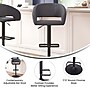 Flash Furniture Erik Contemporary Vinyl Barstool with Rounded Mid-Back, Gray with Black Base (CH122070GYBK)~#|#~sp191791486_sc7