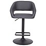 Flash Furniture Erik Contemporary Vinyl Barstool with Rounded Mid-Back, Gray with Black Base (CH122070GYBK)~#|#~sp191791493_sc7