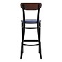 Flash Furniture Wright Transitional Metal Boomerang Back Commercial Barstools, Black/Walnut/Blue, 2-Pieces/Pack (2XUDG6V6BLVWAL)~#|#~sp191791511_sc7