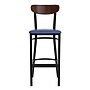 Flash Furniture Wright Transitional Metal Boomerang Back Commercial Barstools, Black/Walnut/Blue, 2-Pieces/Pack (2XUDG6V6BLVWAL)~#|#~sp191791513_sc7
