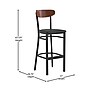 Flash Furniture Wright Transitional Metal Boomerang Back Commercial Barstools, Black/Walnut, 2-Pieces/Pack (2XUDG6V6BVWAL)~#|#~sp191793922_sc7