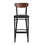 Flash Furniture Wright Transitional Metal Boomerang Back Commercial Barstools, Black/Walnut, 2-Pieces/Pack (2XUDG6V6BVWAL)~#|#~sp191793925_sc7