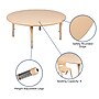 Flash Furniture Wren 45" Round Activity Table, Height Adjustable, Natural (YUYCX005NTTBNT)~#|#~sp192322837_sc7