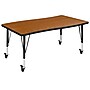 Flash Furniture Wren Rectangular Wave Mobile Activity Table, 28" x 47.5", Height Adjustable, Oak (XUA3048CONOKTPC)~#|#~sp192322900_sc7