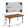 Flash Furniture Wren Rectangular Wave Mobile Activity Table, 28" x 47.5", Height Adjustable, Oak (XUA3048CONOKTPC)~#|#~sp192322905_sc7
