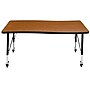 Flash Furniture Wren Rectangular Wave Mobile Activity Table, 28" x 47.5", Height Adjustable, Oak (XUA3048CONOKTPC)~#|#~sp192322907_sc7