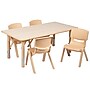 Flash Furniture Emmy Rectangular Activity Table Set, 23.625" x 47.25", Height Adjustable, Natural (YU06034RECTBLNA)~#|#~sp192322924_sc7