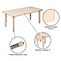 Flash Furniture Emmy Rectangular Activity Table Set, 23.625" x 47.25", Height Adjustable, Natural (YU06034RECTBLNA)~#|#~sp192322928_sc7