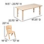 Flash Furniture Emmy Rectangular Activity Table Set, 23.625" x 47.25", Height Adjustable, Natural (YU06034RECTBLNA)~#|#~sp192322929_sc7