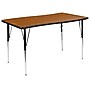 Flash Furniture Wren Rectangular Wave Activity Table, 28" x 47.5", Height Adjustable, Oak (XUA3048CONOAKTA)~#|#~sp192323094_sc7