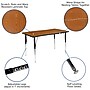 Flash Furniture Wren Rectangular Wave Activity Table, 28" x 47.5", Height Adjustable, Oak (XUA3048CONOAKTA)~#|#~sp192323099_sc7