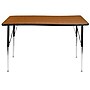 Flash Furniture Wren Rectangular Wave Activity Table, 28" x 47.5", Height Adjustable, Oak (XUA3048CONOAKTA)~#|#~sp192323107_sc7