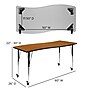 Flash Furniture Wren Rectangular Wave Mobile Activity Table, 26" x 60", Height Adjustable, Oak (XUA3060CONOKTAC)~#|#~sp192323140_sc7