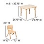 Flash Furniture Emmy Rectangular Activity Table Set, 21.875" x 26.625", Height Adjustable, Natural (YU09834RECTBLNA)~#|#~sp192323154_sc7