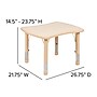Flash Furniture Wren Rectangular Activity Table, 21.875" x 26.625", Height Adjustable, Natural (YU098RECTBLNT)~#|#~sp192323223_sc7