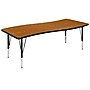 Flash Furniture Wren Rectangular Wave Activity Table, 26" x 60", Height Adjustable, Oak (XUA3060CONOAKTP)~#|#~sp192323272_sc7