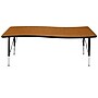 Flash Furniture Wren Rectangular Wave Activity Table, 26" x 60", Height Adjustable, Oak (XUA3060CONOAKTP)~#|#~sp192323326_sc7