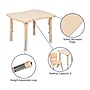 Flash Furniture Emmy Rectangular Activity Table Set, 21.875" x 26.625", Height Adjustable, Natural (YU09832RECTBLNA)~#|#~sp192323463_sc7
