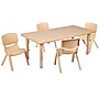 Flash Furniture Emmy Rectangular Activity Table Set, 24" x 48", Height Adjustable, Natural (YCX13RECTBLNAR)~#|#~sp192323657_sc7