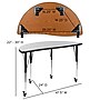 Flash Furniture Wren Half Circle Wave Mobile Activity Table, Height Adjustable, 47.5'', Gray (XUA48HCIRCGYTAC)~#|#~sp192324259_sc7
