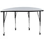 Flash Furniture Wren Half Circle Wave Mobile Activity Table, Height Adjustable, 47.5'', Gray (XUA48HCIRCGYTAC)~#|#~sp192324261_sc7